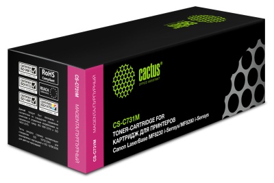 Картридж лазерный Cactus CS-C731M 731 M пурпурный (1800стр.) для Canon LaserBase MF8230 i-Sensys/MF8280 i-Sensys с чипом