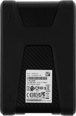 Жесткий диск A-Data USB3.0 4TB AHD650-4TU31-CBK HD650 DashDrive Durable 2.5" черный