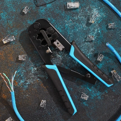 Инструмент обжимной PROconnect HT-568R 12-3432-6 для RJ-45/RJ-12/RJ-11 черный/синий