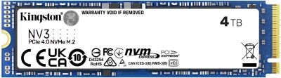 Накопитель SSD Kingston PCIe 4.0 x4 4TB SNV3S/4000G NV3 M.2 2280