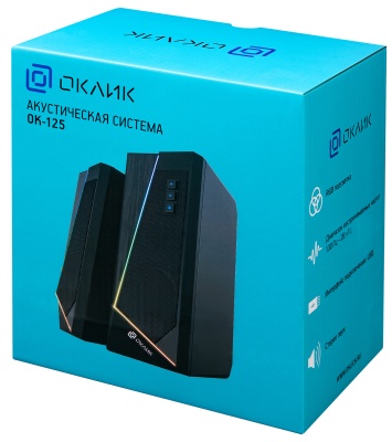 Колонки Оклик OK-125 2.0 черный 6Вт