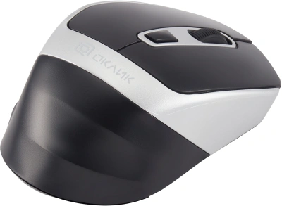 Мышь Оклик 516MW черный/серебристый оптическая 1600dpi silent беспров. BT/Radio USB для ноутбука 6but (1978689)