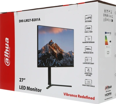 Монитор Dahua 27" DHI-LM27-B201AYS черный IPS LED 5ms 16:9 HDMI M/M матовая HAS Piv 1000:1 250cd 178гр/178гр 1920x1080 100Hz VGA FHD 3.84кг