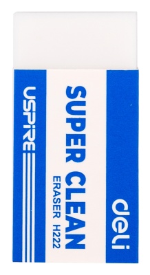 Ластик Deli EH222 Uspire прямоугольный 45х22.5х10.5мм белый индивидуальная картонная упаковка