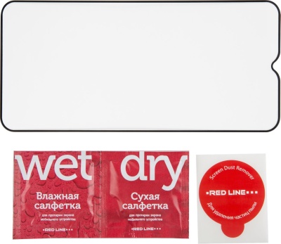 Защитное стекло для экрана Redline черный для Infinix Smart 6 NFC 2.5D 1шт. (УТ000028372)