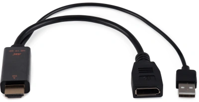 Переходник Buro HDMI (m)/DisplayPort (f) черный (BU-HDMI(M)-DP(F))