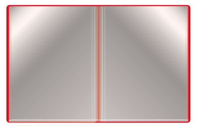 Папка с 40 прозр.вклад. Бюрократ -BPV40RED A4 пластик 0.65мм торц.карм с бум. встав красный