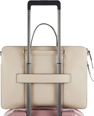 Деловая сумка женская Piquadro Circle CA4021W92/BECU с отделением для ноутбука 15.6" бежевая натур.кожа