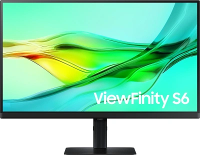 Монитор Samsung 27" ViewFinity S6 S27D604UAIXCI черный IPS LED 5ms 16:9 HDMI матовая HAS Piv 1000:1 350cd 178гр/178гр 2560x1440 100Hz DP 2K USB 6.1кг