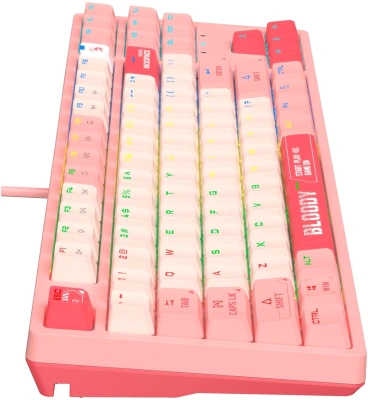 Клавиатура A4Tech S87 Energy механическая розовый USB for gamer LED (S87 USB ENERGY PINK) кабель 1.8м