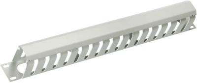 Кабельный органайзер горизонтальный Cabeus JB07-1U-GY односторонний кольца 1U шир.:19" глуб.:100мм