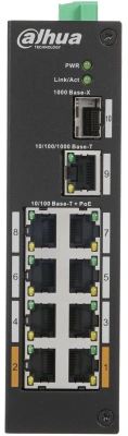Коммутатор Dahua DH-PFS3110-8ET-96 (L2) 8x100Мбит/с 1x1Гбит/с 1SFP 6PoE+ 2PoE++ 96W неуправляемый