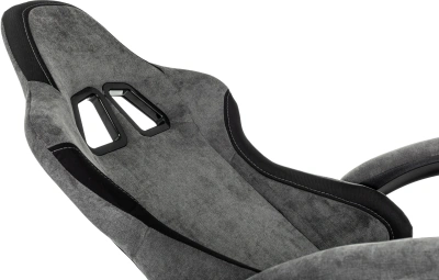 Кресло игровое Knight Wolf серый/черный крестов. пластик