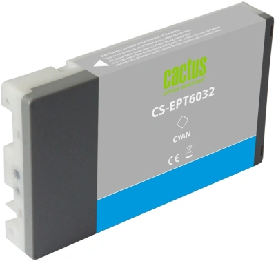 Картридж струйный Cactus CS-EPT6032 T6032 голуб.пигм. (220мл) для Epson Stylus PRO 7880/9880 с чипом
