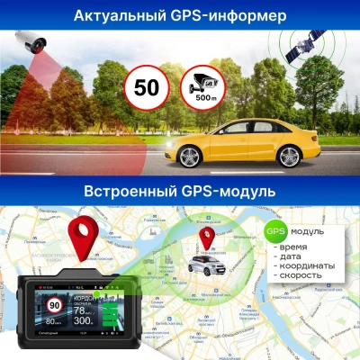 Видеорегистратор с радар-детектором TrendVision Combo F10 1080p 170гр. GPS MSTAR 8336