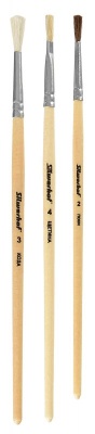 Набор кистей Silwerhof 980055 (наб.3шт) пон.круг.№2/коз.круг.№3/щет.плос.№4 дерев.ручка