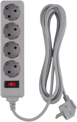 Сетевой фильтр Buro 400SL-1-G 1.5м (4 розетки) серый (пакет ПЭ)