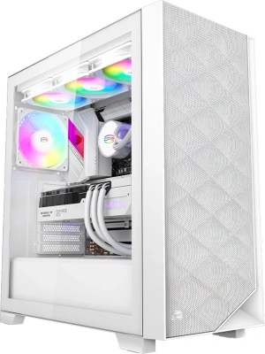 Корпус PcCooler C3D510 WH ARGB белый без БП ATX 5x120mm 5x140mm 2xUSB3.0 audio bott PSU