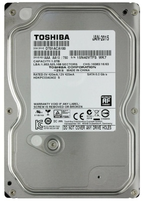 Жесткий диск Toshiba SATA-III 1TB DT01ACA100 Desktop 4KN (7200rpm) 32Mb 3.5"