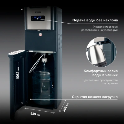 Кулер Hyundai AquaTouch UV H-WD7615E напольный электронный графитовый