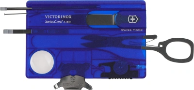 Швейцарская карта Victorinox SwissCard Lite (0.7322.T2) синий полупрозрачный коробка подарочная