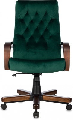 Кресло руководителя Бюрократ T-9928WALNUT Fabric зеленый Italia Green крестов. металл/дерево