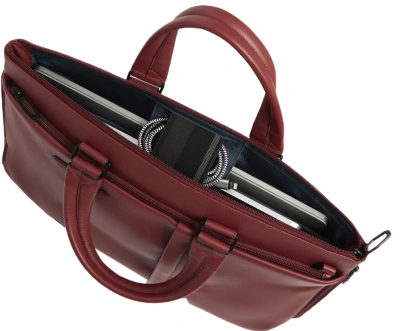 Деловая сумка мужская Piquadro Russel CA4021W137/CU с отделением для ноутбука 15.6" красное дерево натур.кожа