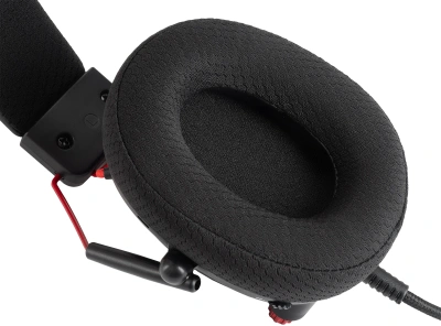 Наушники с микрофоном Оклик HS-L305G черный/красный 2м мониторные оголовье (2060511)