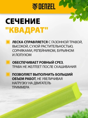 Леска для садовых триммеров Denzel 96292 d=2.4мм L=175м