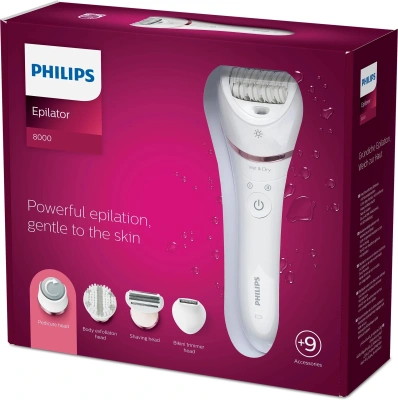 Эпилятор Philips BRE740/11 скор.:2 насад.:8 от аккум. белый