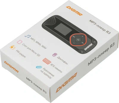 Плеер Flash Digma R3 8Gb черный/0.8"/FM/microSDHC/clip