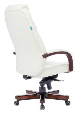 Кресло руководителя Бюрократ T-9923WALNUT слоновая кость кожа крестов. металл/дерево
