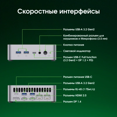 Неттоп Digma Pro Minimax X5 i5 13420H (2.1) 16Gb SSD512Gb UHDG Windows 11 Pro GbitEth WiFi BT 100W серебристый (DPP5-ADXW07)