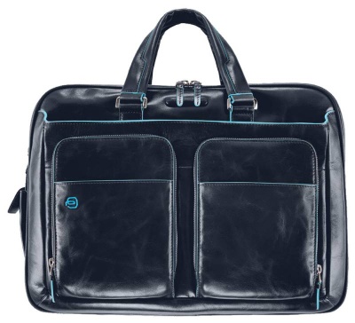 Деловая сумка Piquadro Blue Square CA2765B2/BLU2 с отделением для ноутбука 15" синяя натур.кожа