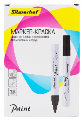 Маркер лаковый Silwerhof Paint пулевидный пиш. наконечник 2-4мм металический корпус черный