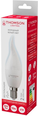 Лампа светодиодная Thomson TH-B2313 10Вт цок.:E14 свеча 220B св.свеч.бел.хол. Tail Candle (упак.:1шт)
