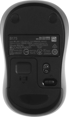 Мышь Logitech B175 черный оптическая 1000dpi беспров. USB для ноутбука 2but (910-004332)