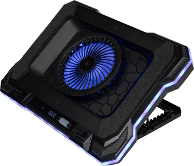 Подставка для ноутбука Digma D-NCP190-1x100RGB 19" 428x316x58мм 52дБ 2xUSB 1x 140ммFAN 1280г Fan-control металл/пластик черный