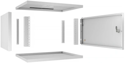 Шкаф коммутационный Cabeus (WSC-05D-6U55/45M) настенный 6U 550x450мм пер.дв.металл 30кг серый 390мм 11кг 220град. 320мм IP20 сталь