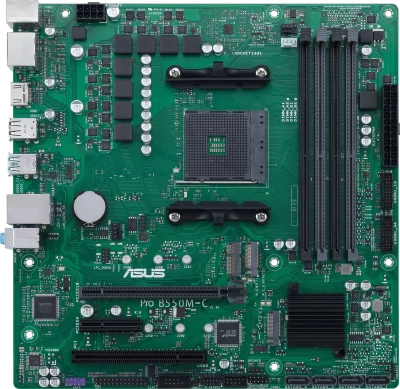 Материнская плата Asus PRO B550M-C/CSM Soc-AM4 AMD B550 4xDDR4 mATX AC`97 8ch(7.1) GbLAN RAID+HDMI+DP