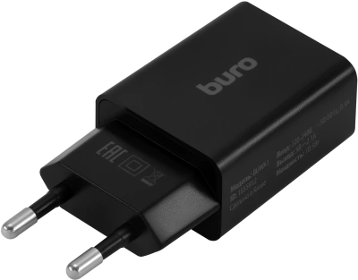 Сетевое зар./устр. Buro BUWA1 10.5W 2.1A USB-A черный (BUWA10S100BK)