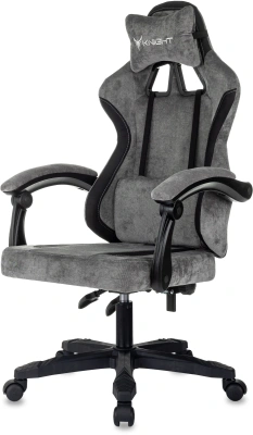 Кресло игровое Knight Wolf серый/черный крестов. пластик