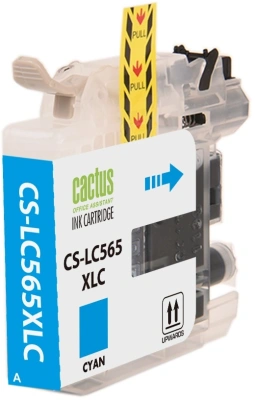 Картридж струйный Cactus CS-LC525XLC голубой (14.4мл) для Brother DCP-J100/J105/J200 с чипом