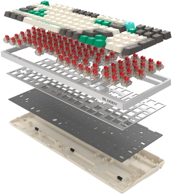 Клавиатура A4Tech S98 Pixels механическая белый/бежевый USB for gamer LED (S98) кабель 1.8м