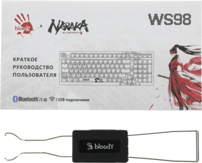 Клавиатура A4Tech WS98 Naraka механическая серый/красный USB беспроводная BT/Radio for gamer LED (WS98)