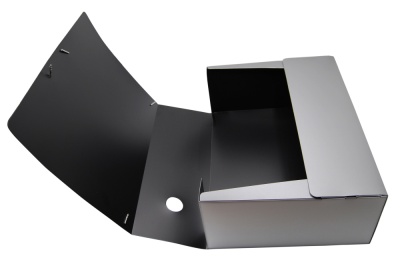 Папка архивная на резинке Silwerhof Гальвано 311915-77 полипропилен 1мм корешок 100мм A4 серебристый металлик