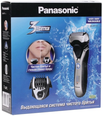 Бритва сетчатая Panasonic ES-RT77-S520 реж.эл.:3 питан.:аккум. серебристый/черный