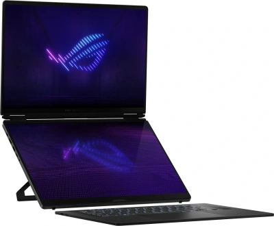 Ноутбук Asus ROG Zephyrus Duo 16 GX651AR-SR058W Core Ultra 9 386H 32Gb SSD1Tb NVIDIA GeForce RTX5070Ti 12Gb 16" OLED Touch 3K (2880x1800) Windows 11 Home dk.grey WiFi BT Cam Bag (90NR0NR2-M00260)