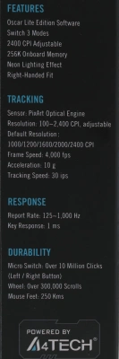 Мышь A4Tech X87 черный оптическая 2400dpi USB 8but (X87 (MAZE))