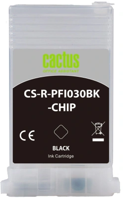 Картридж перезаправляемый струйный Cactus CS-R-PFI030BK-CHIP черный (55мл) для Canon imagePrograf TA-20/30/TM-240/340 с чипом